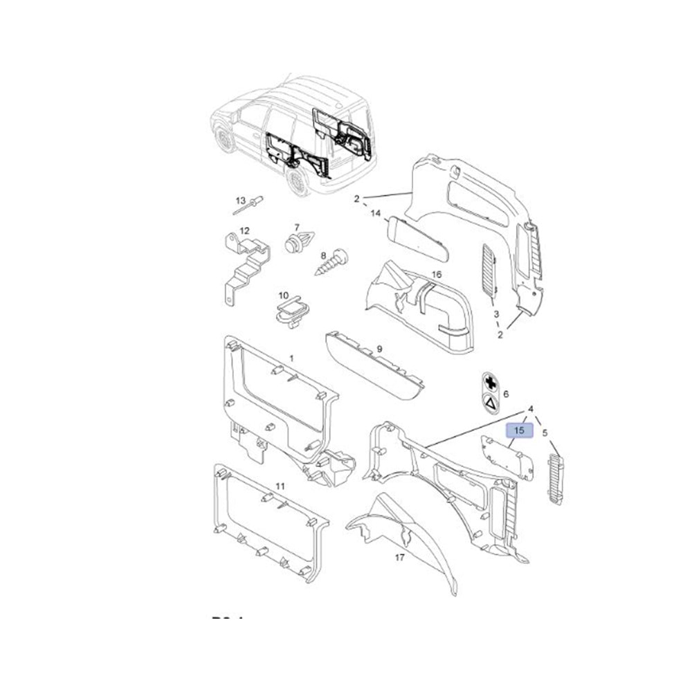 Opel Combo C Arka Sağ Çamurluk İç Bakaliti Gm Orjinal 13189063