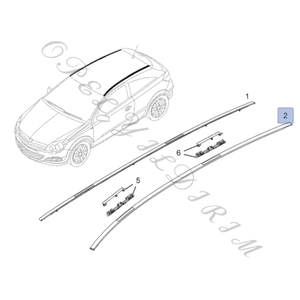 Opel Astra H Sw Sol Tavan Çıtası Gm Orijinal 13208414