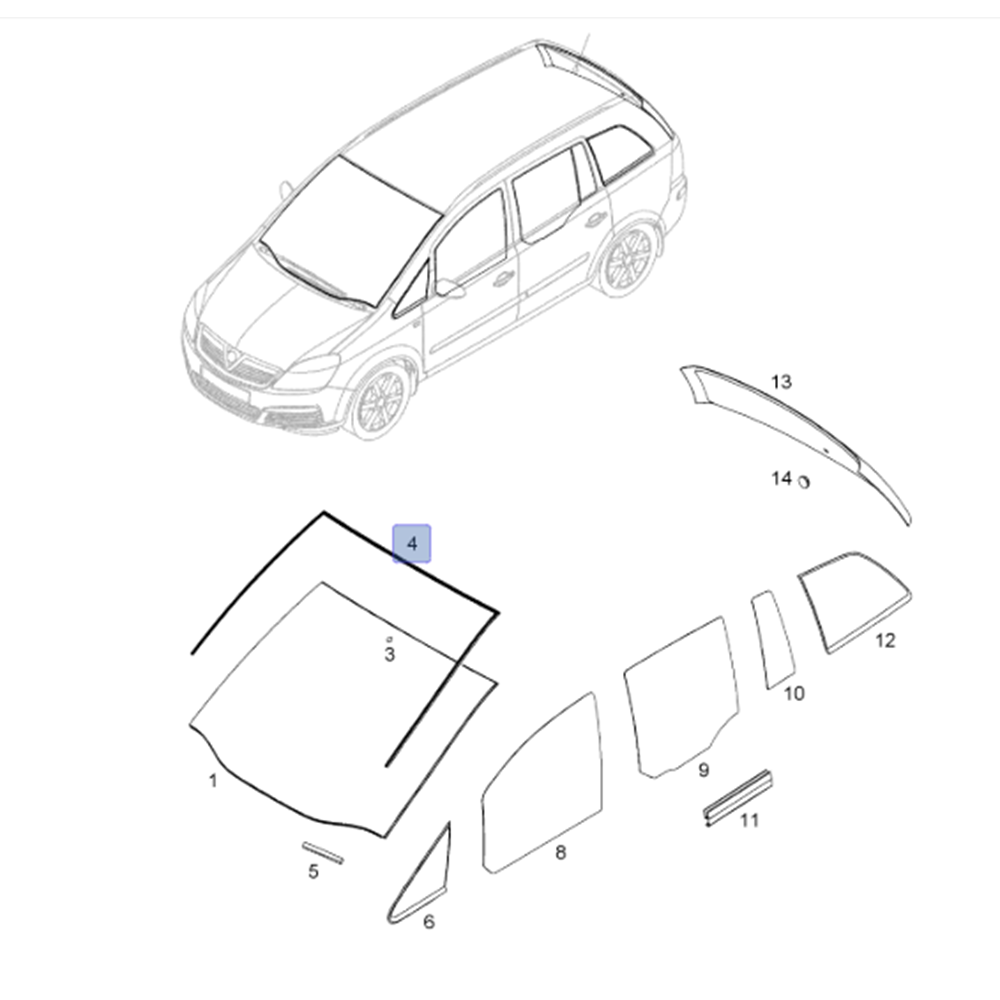 Opel Zafira B Ön Cam Fitili Gm Orijinal 13235848
