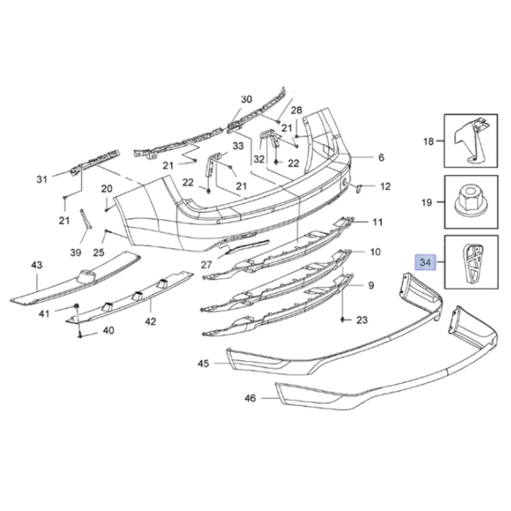 Opel İnsignia A Sw Arka Tampon Braketi Gm Orjinal 13317877