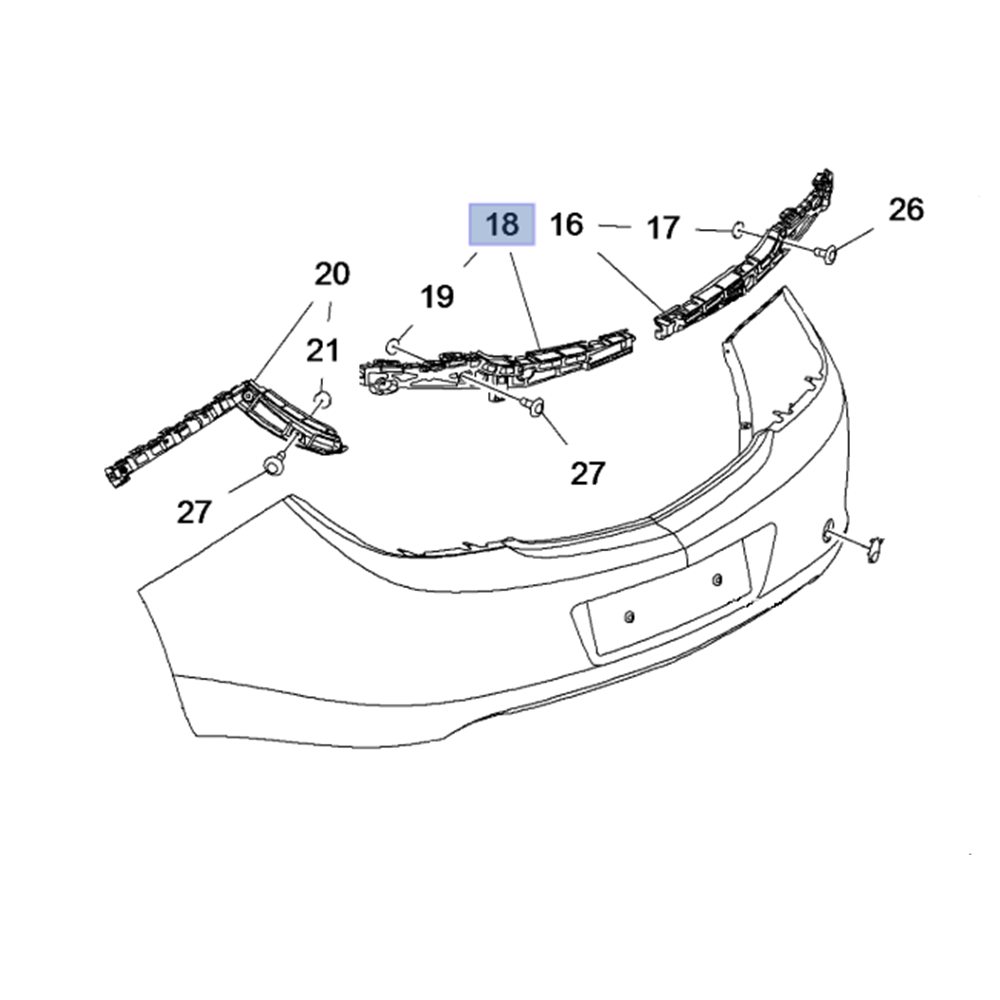 Opel İnsignia A Sol Arka Tampon Braketi Gm Orijinal 1404642
