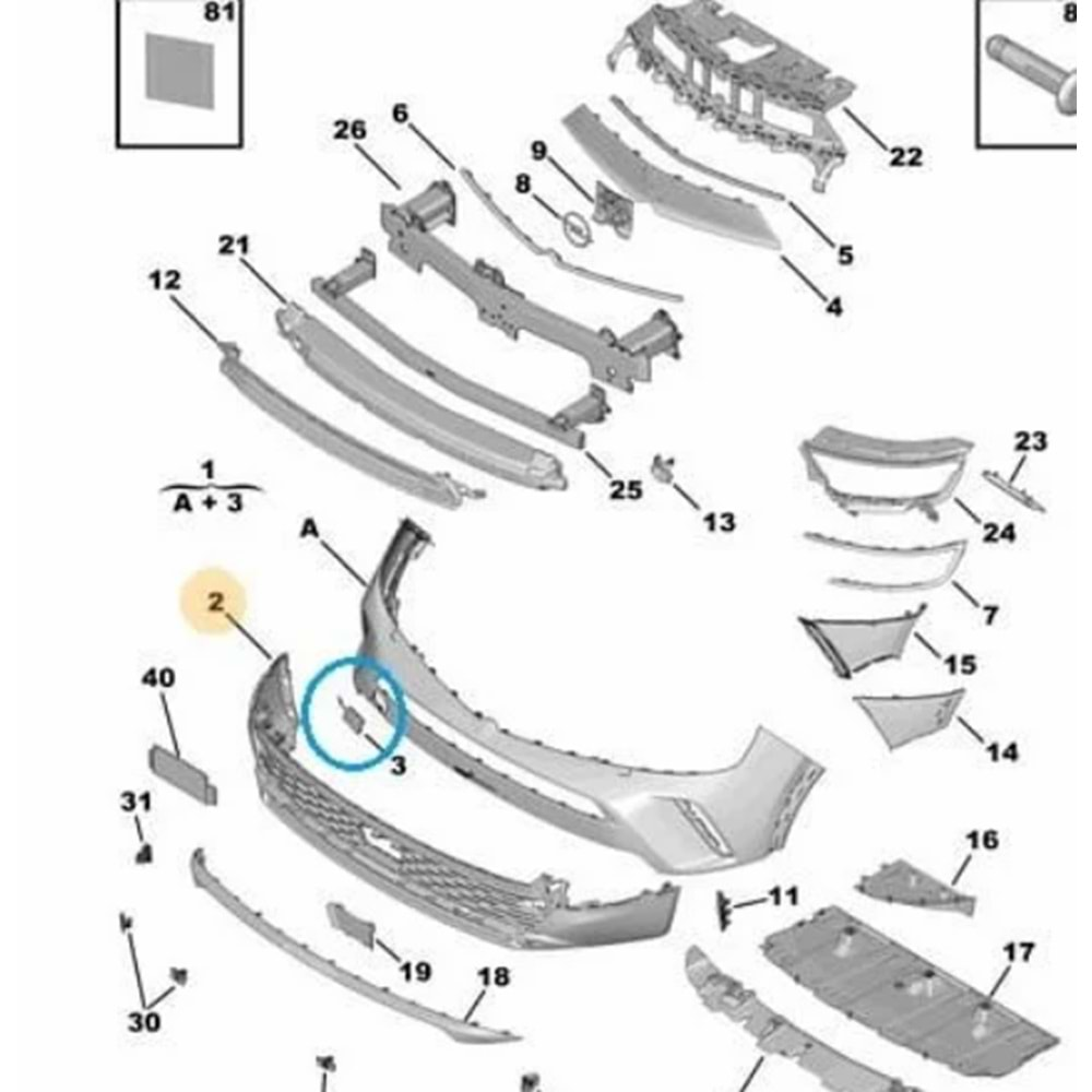 Opel Mokka Ön Tampon Çeki Demir Kapağı Psa Marka 168044931T