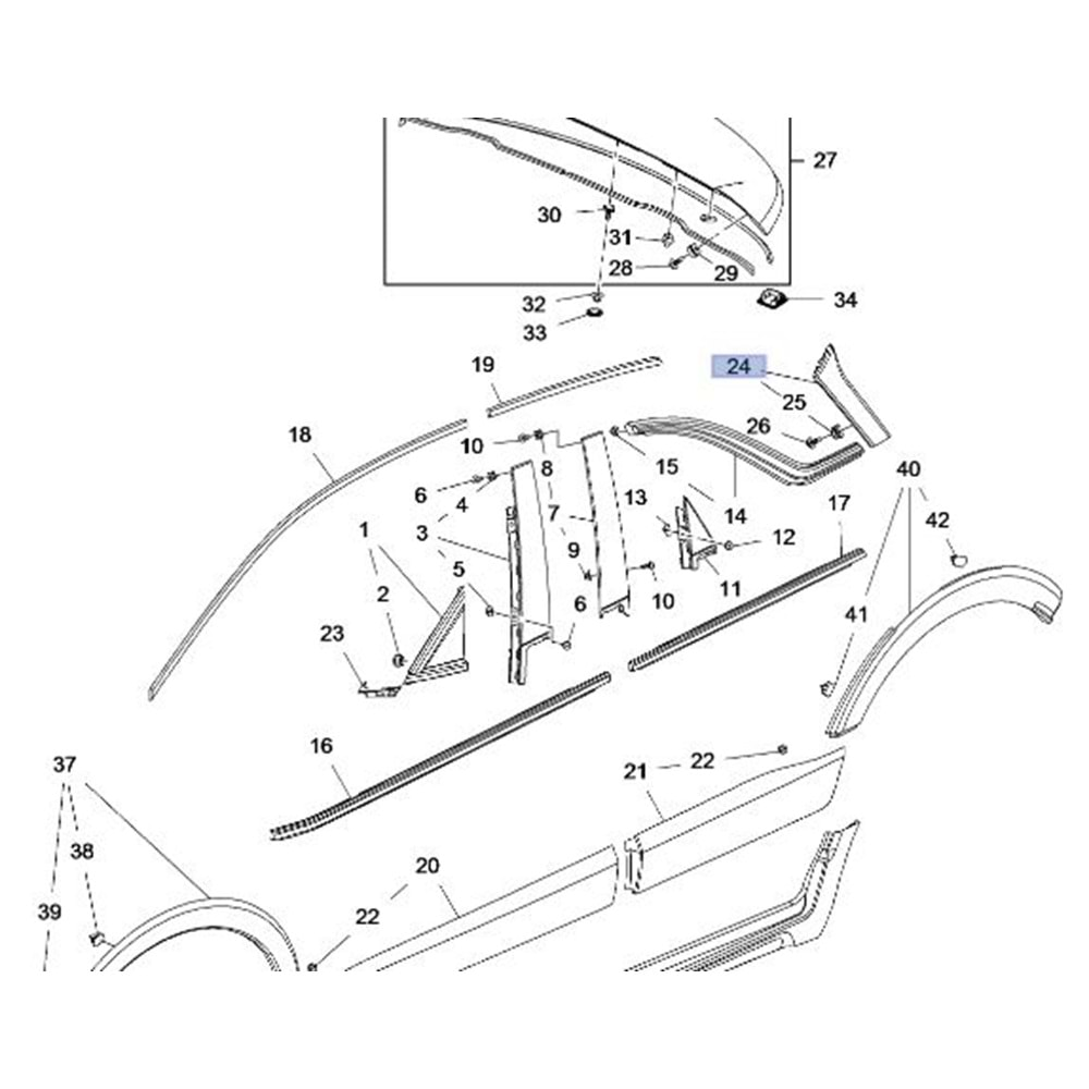 Opel Crossland X Sol Arka Bagaj Kapak Kaplaması Gm Orjinal Marka 39031383