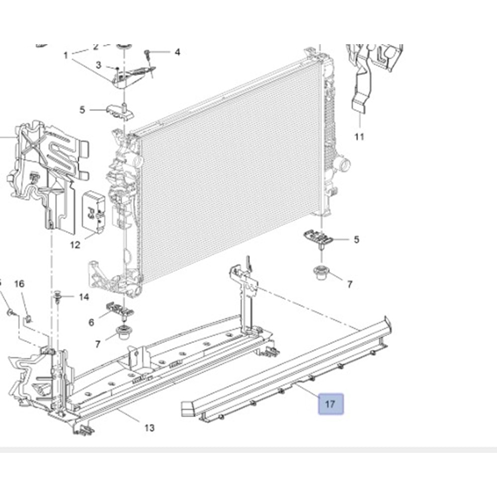 Opel İnsignia B Radyatör Alt Kapağı Gm Orjinal 39078059