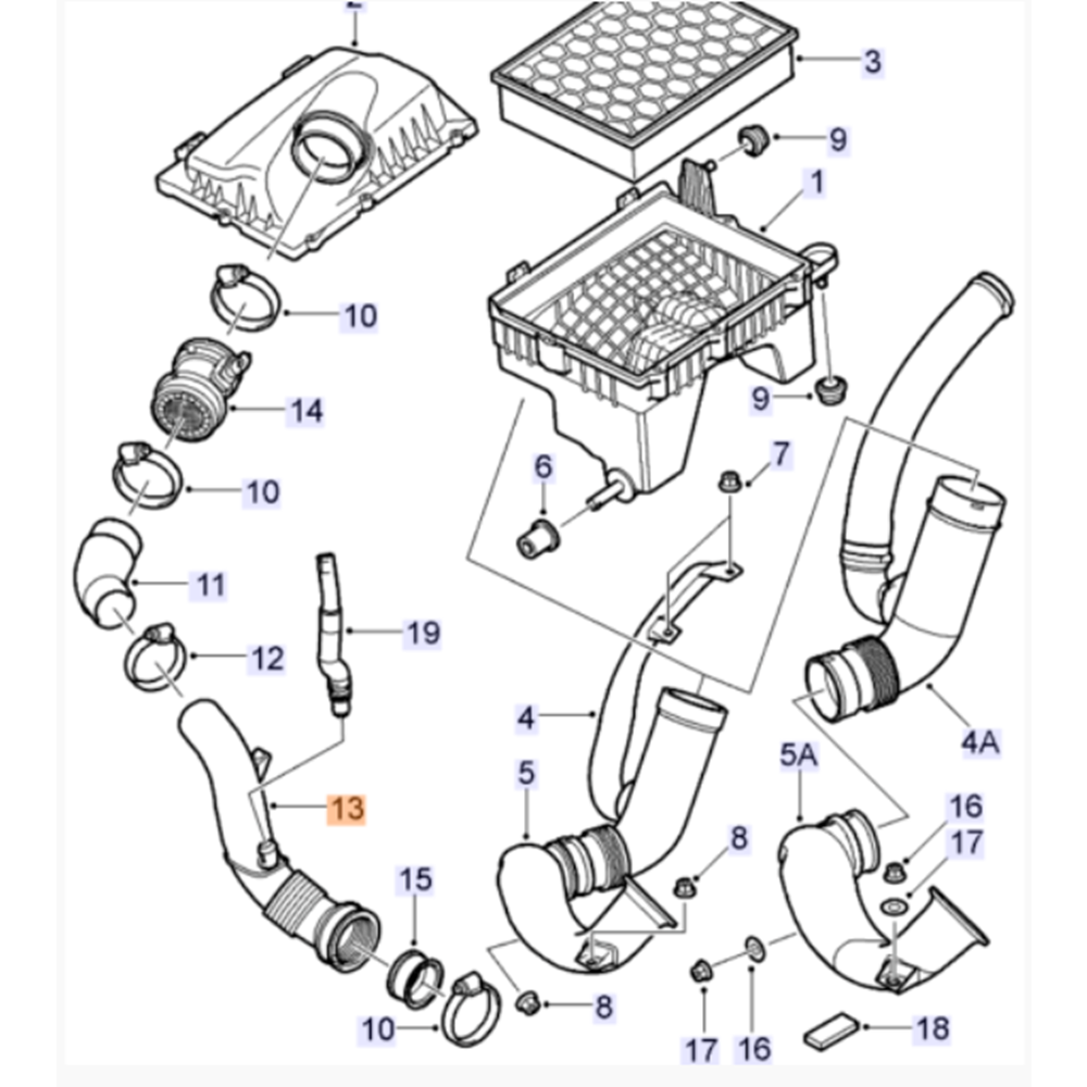 Opel Vectra C 1.9 Dizel Hava Filtre Gaz Kelebek Gövdesi Çıkış Hortumu Gm Orjinal 55558950