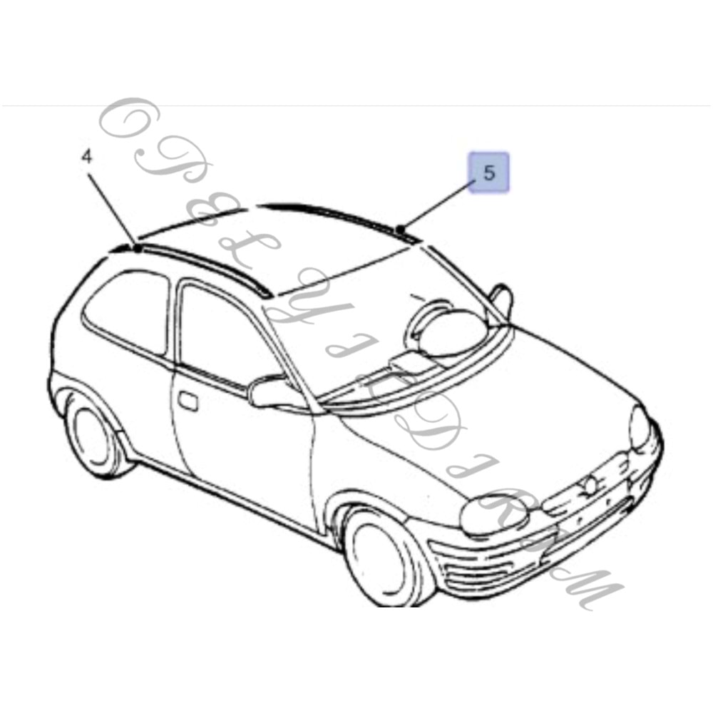 Opel Corsa B 3 Kapılı Sol Tavan Oluk Çıtası Gm Orijinal 90389001
