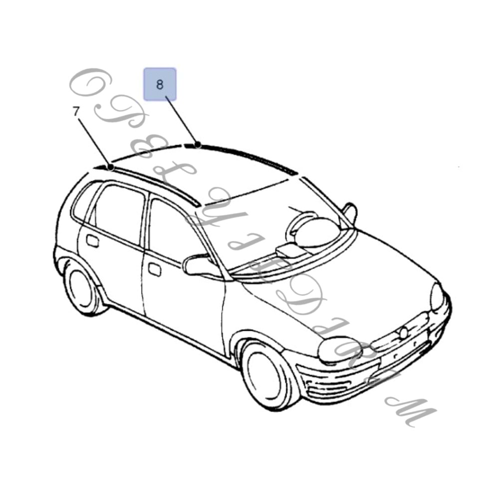 Opel Corsa B Sol Füme Tavan Oluk Çıtası Gm Orijinal 90428149