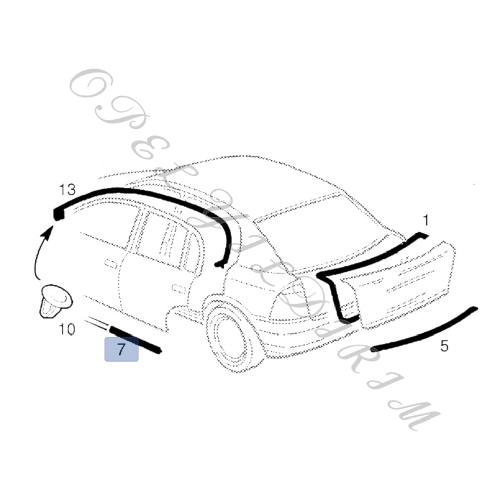 Opel Zafira A Sol Arka Kapı İç Fitili Gm Orijinal 90579563