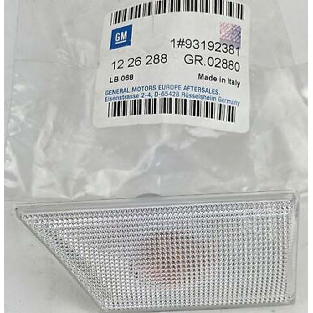 Opel Vectra C Sol Çamurluk Sinyali Beyaz Gm Orjinal 1226288