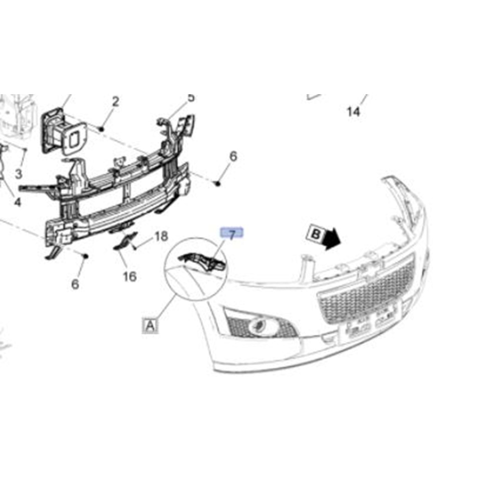 Chevrolet Captiva C140 Ön Tampon Sağ Braketi Gm Orjinal Marka 95205508