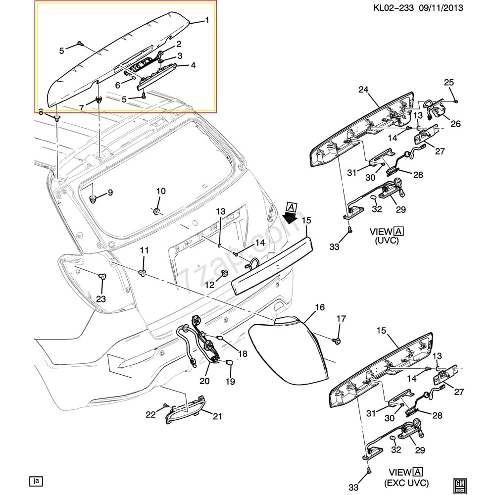 Chevrolet Captiva C100 Spoyler Arka Bagaj Üstü Gm Orjinal 95376850