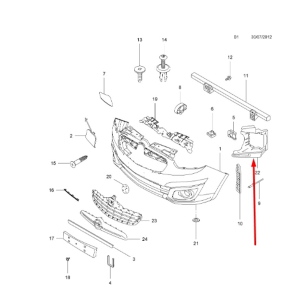 Opel Combo D Sağ Ön Sis Far Braketi Gm Orjinal 95514638