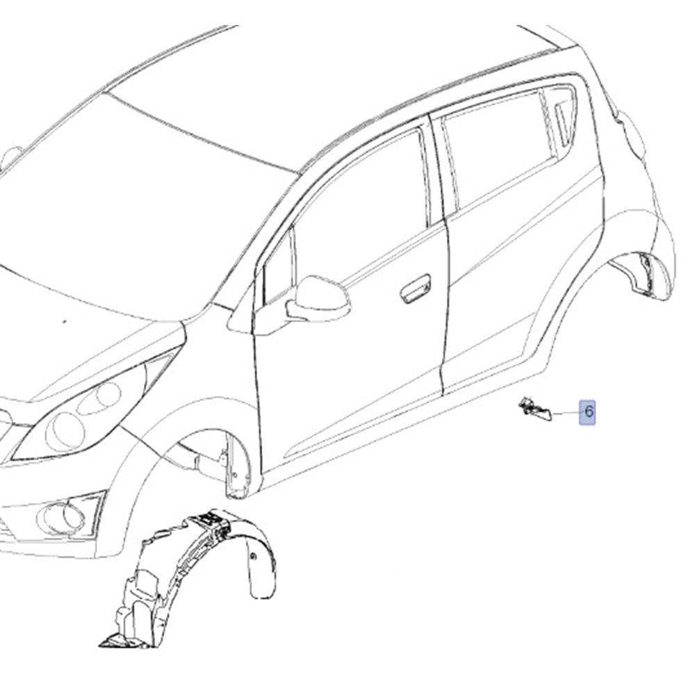 Chevrolet Spark M200 Sol Arka Tekerin Ön Paçalığı Gm Orjinal 95950798