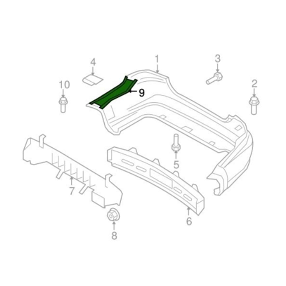 Chevrolet Aveo T250 Sedan Sol Arka Tampon Ayağı Gm Orjinal Marka 96648656