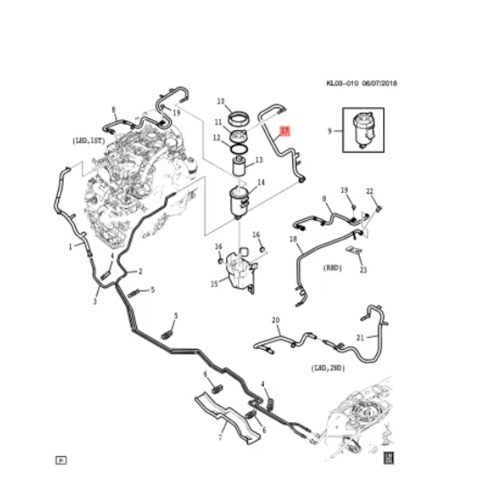 Chevrolet Captiva Yakıt Hortumu Depo Filtre Arası Gm Orjinal 96818946