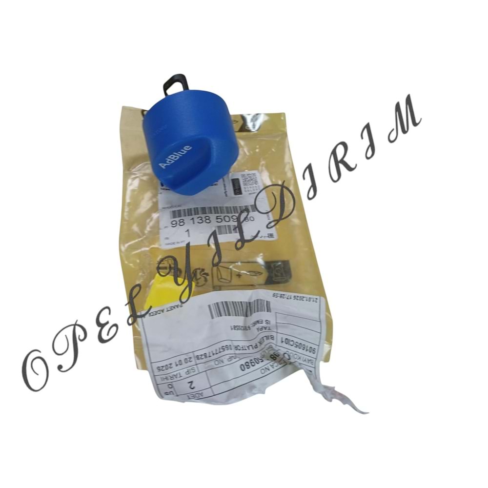Opel Astra L Adblue Depo Kapağı Gm Orjinal 9813850980
