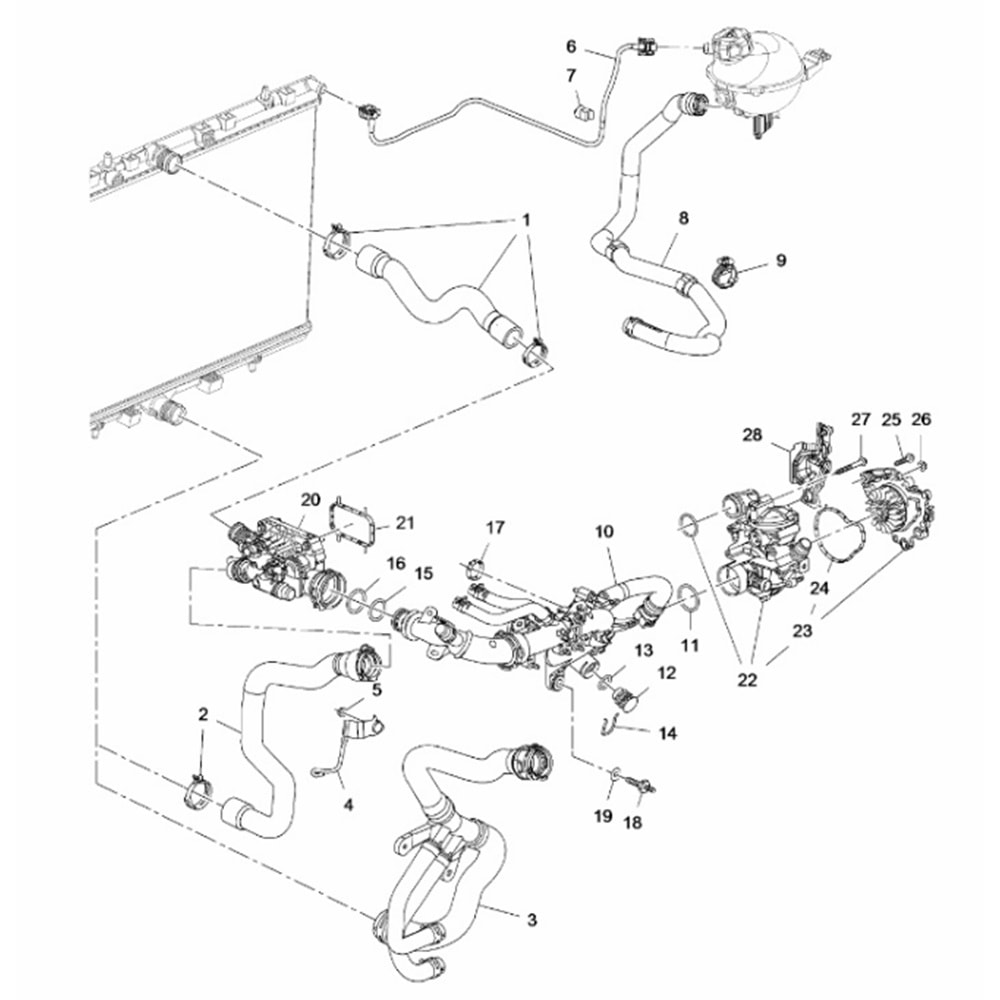 Opel Crossland X Motor Radyatör Su Hortumu Gm Orjinal Marka 9821214680