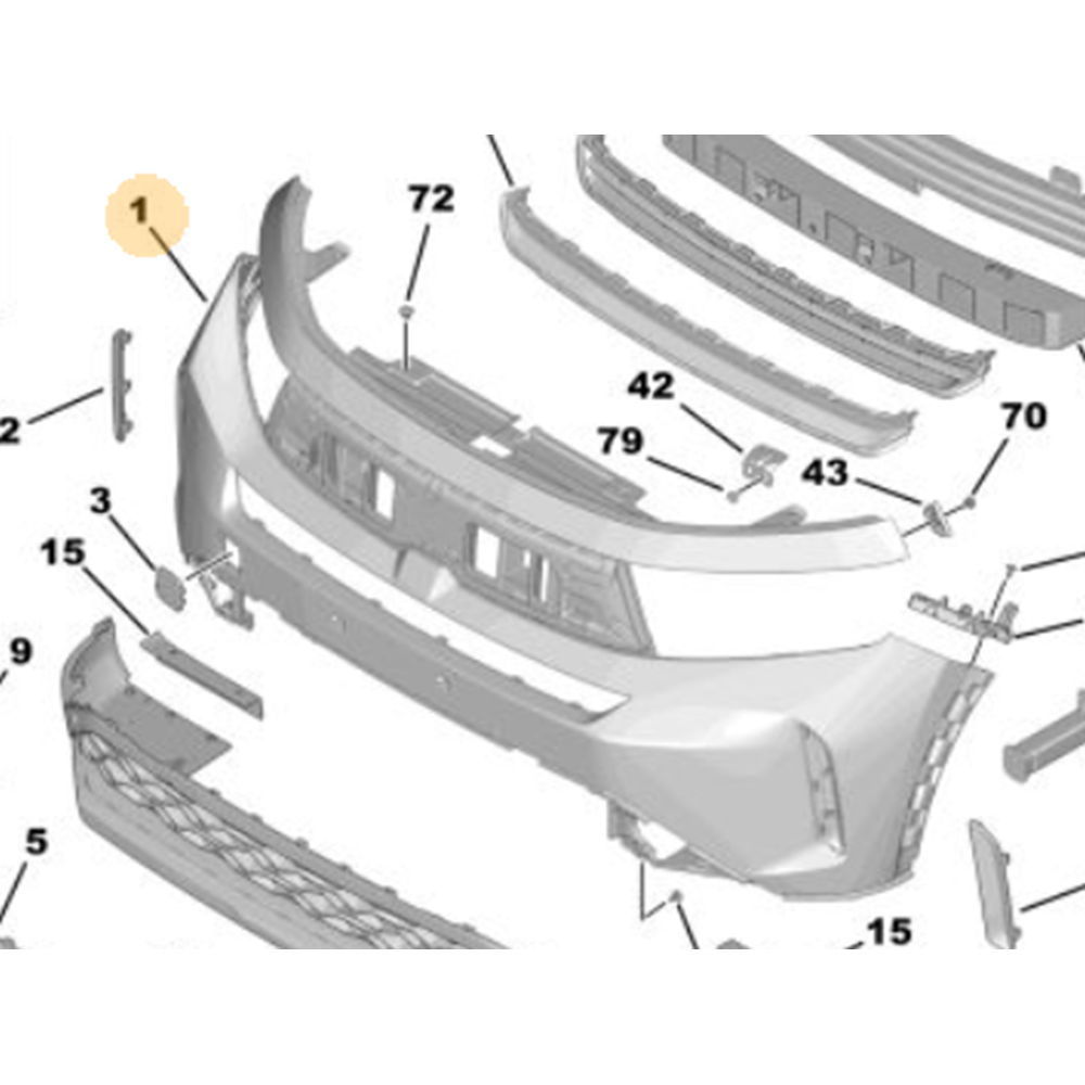 Opel Frontera C Ön Tampon Üst Kısım Kör Noktasız Gm Orjinal Marka 9860488780
