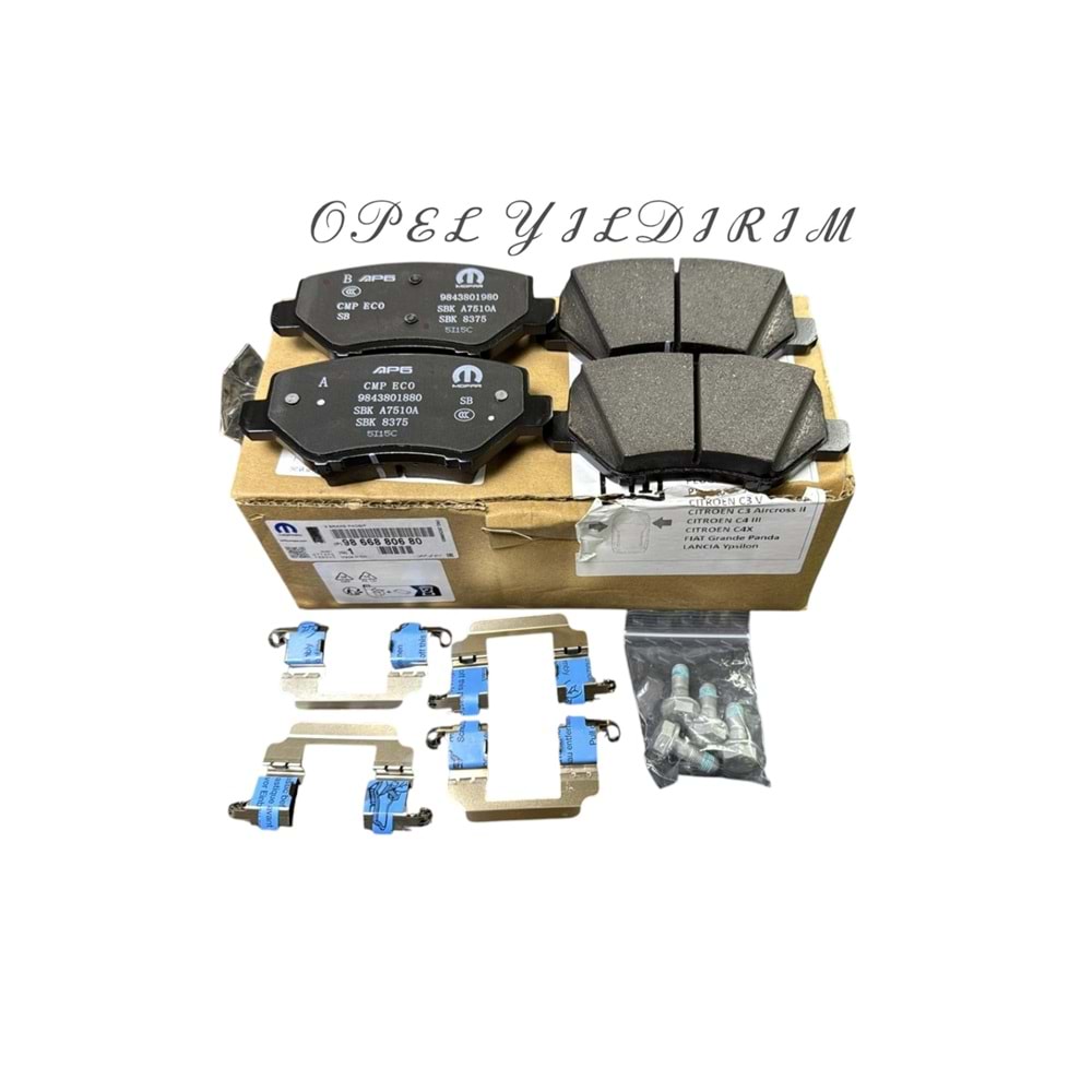 Opel Corsa F Ön Balata Takımı Psa Orjinal 9866880680