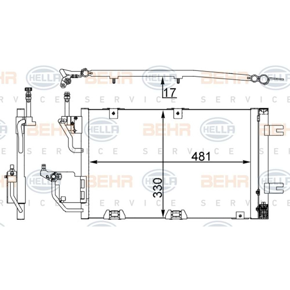 Opel Astra H 1.3 1.7 Dizel Klima Radyatörü Behr Marka 8FC351302374