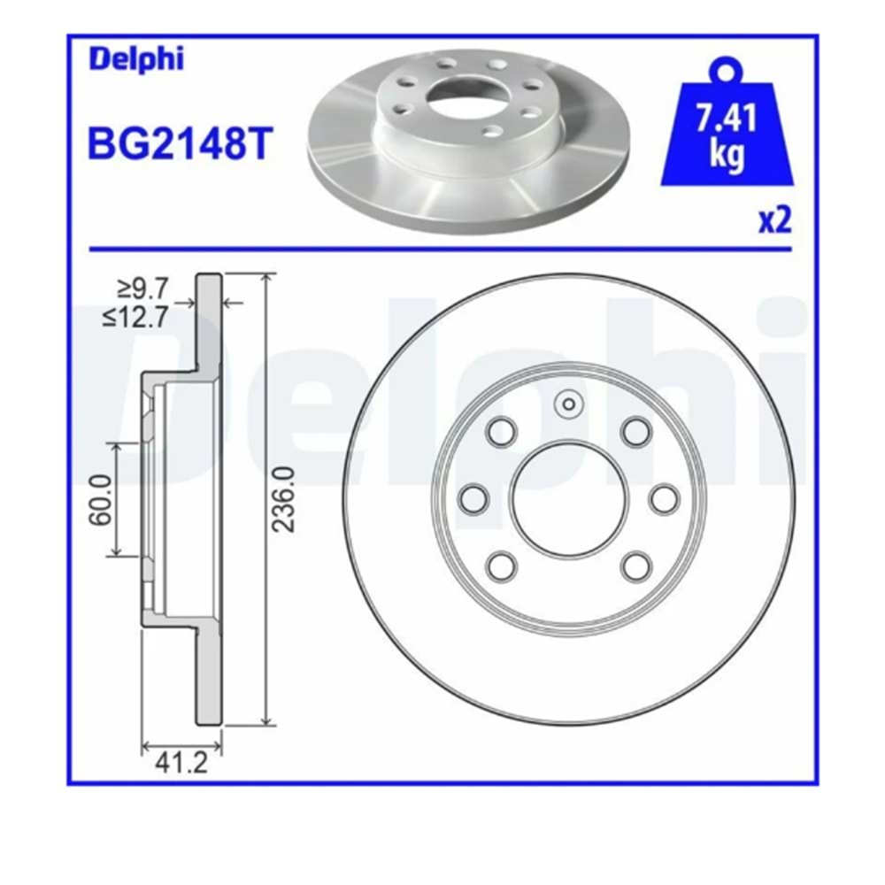 Opel Corsa B Ön Fren Disk Soğutmasız Delphi Marka 569030