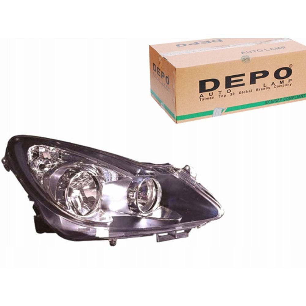 Opel Corsa D Sağ Ön Far Füme Depo Marka 442-1152R-LDEM2