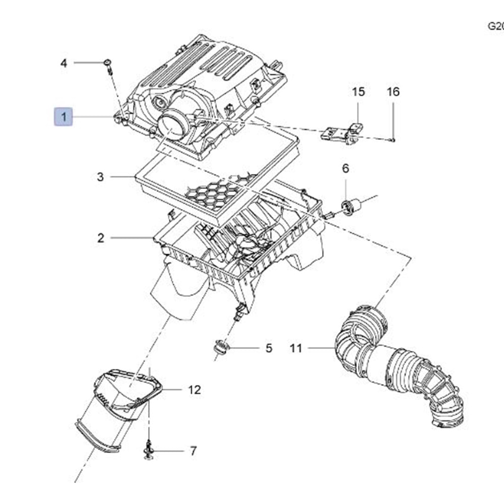 Opel İnsignia A A14net Hava Filtre Üst Kazanı İthal 13335599