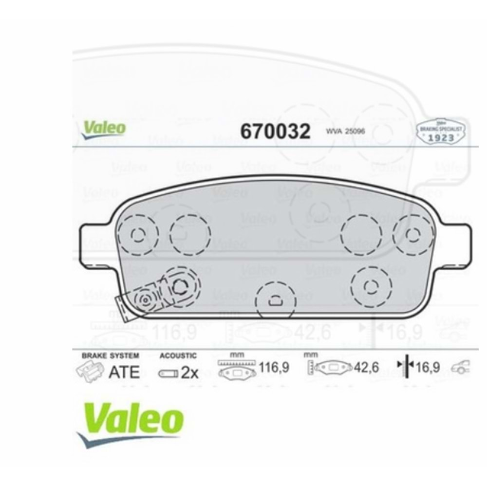 Opel Astra J Arka Fren Balatası Takımı Valeo Marka 542039