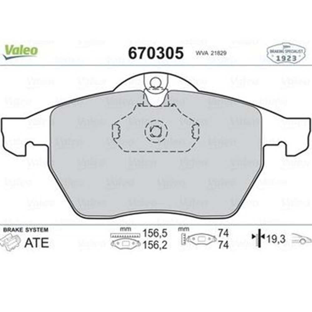 Opel Vectra B 1.6 2.0 Ön Fren Balata Takımı Valeo Marka 670305