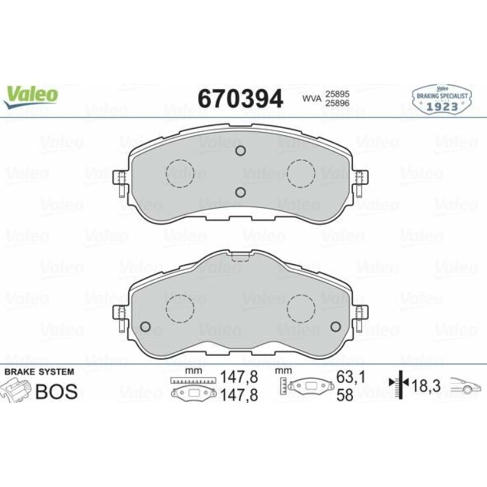 Opel Combo E Ön Fren Balatası Valeo Marka 1619790980