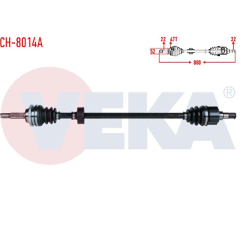 Chevrolet Aveo 1.2 1.4 Sağ Aks Komple Veka Marka 96348781