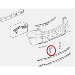 Opel Astra K Sol Arka Tampon Braketi Gm Orjinal 13425525