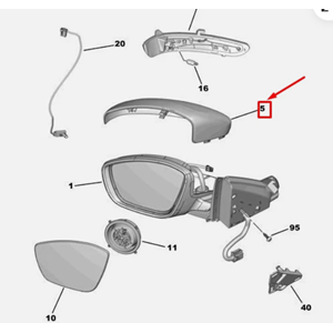 Opel Corsa F Sağ Ayna Kapağı Mopar Orjinal 16075128XT