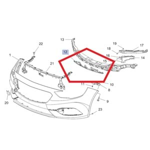 Opel İnsignia B Ön Tampon Orta Alt Breketi Gm Orjinal 39107472