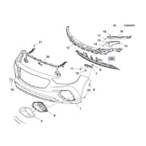 Opel İnsignia B Ön Tampon Orta Izgara Gm Orjinal 39144987