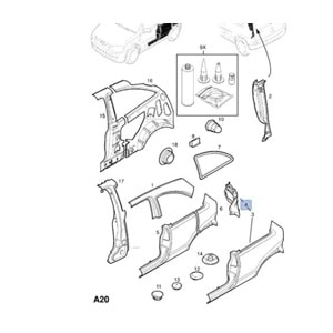 Opel Corsa C Sağ Arka Çamurluk Alt Uzatma Sacı Gm Orjinal Marka 93184346