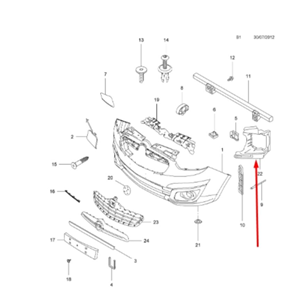 Opel Combo D Sağ Ön Sis Far Braketi Gm Orjinal 95514638