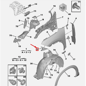 Citroen C5 Aircross Sol Ön Çamurluk Ayağı Gm Orjinal 9817133580