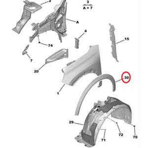 Opel Frontera C Sağ Çamurluk Ağız Bakaliti Gm Orjinal 98476439XT