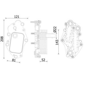 Opel Astra J 1.6 Dizel Yağ Soğutucu Komple Mahle Marka 55501530