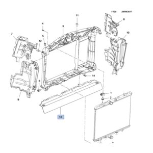 Opel Crossland X Radyatör Alt Havalandırma Reflektörü Gm Orjinal YQ00944280