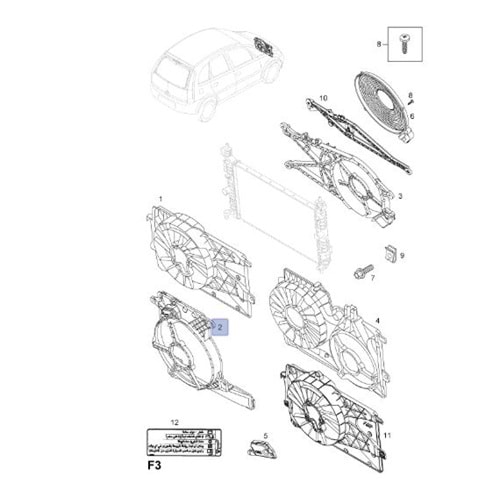 Opel Meriva 1.3 1.7 Su Fan Davlumbazı Gm Orjinal 13148303