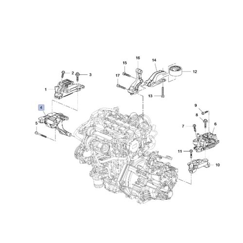 Opel Astra K 1.4 Turbo Sağ Motor Takoz Braketi Gm Orjinal 13363920