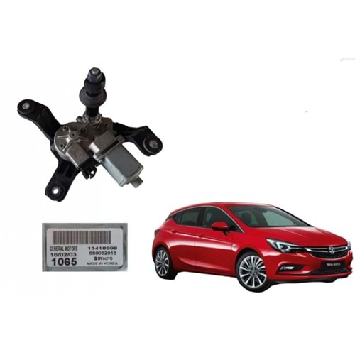 Opel Astra K Arka Cam Silecek Motoru Gm Orjinal 13418998