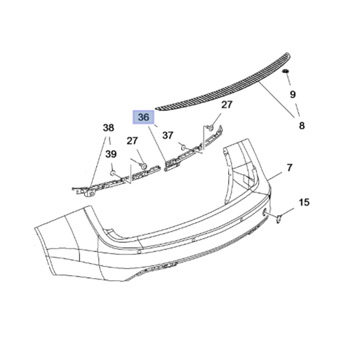 Opel İnsignia A SW Arka Tampon Braketi Sağ Gm Orijinal 13239122