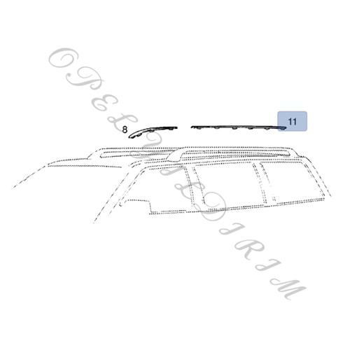Opel Astra F Sw Sağ Arka Tavan Oluk Çıtası Gm Orijinal 90414122