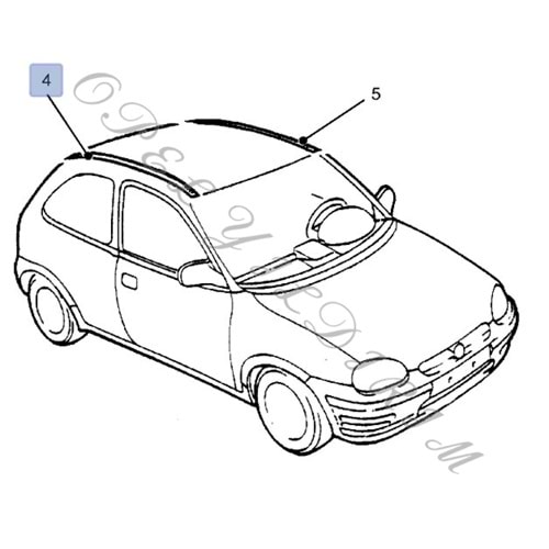 Opel Corsa B 3 Kapılı Sağ Tavan Oluk Çıtası Gm Orijinal 90428148