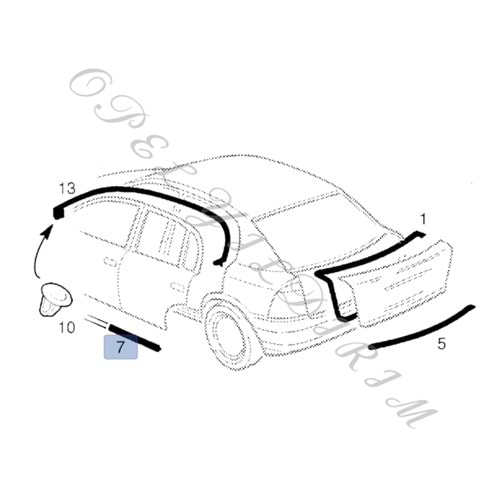 Opel Zafira A Sol Arka Kapı İç Fitili Gm Orijinal 90579563