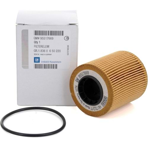 Opel Astra H Dizel Ufi Tip Yağ Filtresi Gm Orjinal 95517669