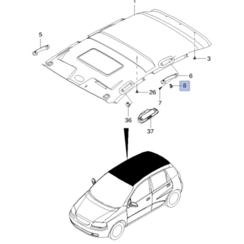 Chevrolet Aveo Kalos Tavan Kancası Gm Orjinal Marka 96393896
